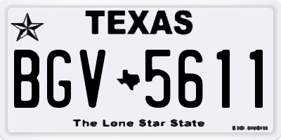 TX license plate BGV5611