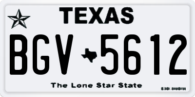TX license plate BGV5612