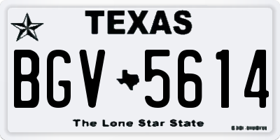 TX license plate BGV5614