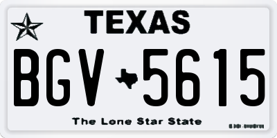 TX license plate BGV5615