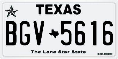 TX license plate BGV5616