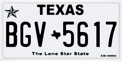 TX license plate BGV5617