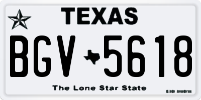 TX license plate BGV5618