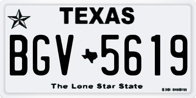 TX license plate BGV5619