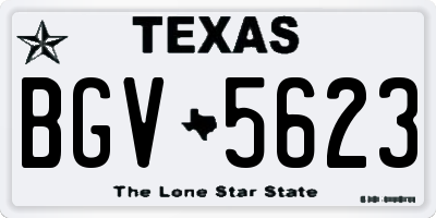 TX license plate BGV5623