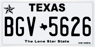 TX license plate BGV5626