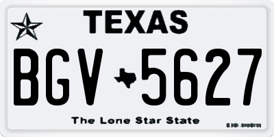 TX license plate BGV5627