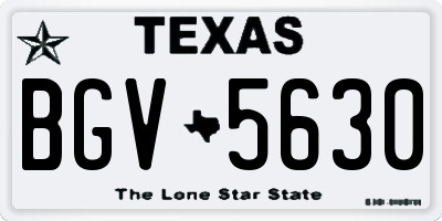 TX license plate BGV5630