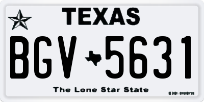 TX license plate BGV5631