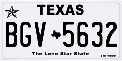 TX license plate BGV5632