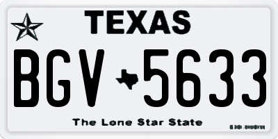 TX license plate BGV5633