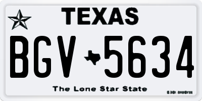 TX license plate BGV5634