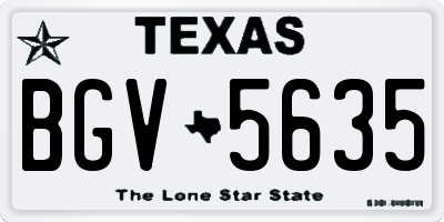 TX license plate BGV5635