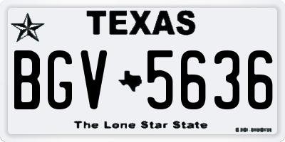 TX license plate BGV5636