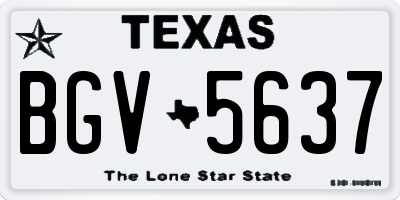 TX license plate BGV5637