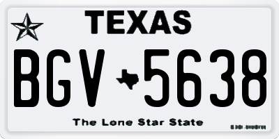 TX license plate BGV5638