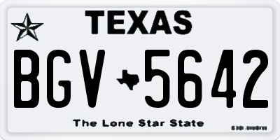 TX license plate BGV5642