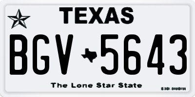 TX license plate BGV5643