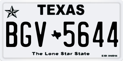 TX license plate BGV5644