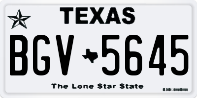 TX license plate BGV5645