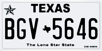 TX license plate BGV5646