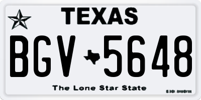 TX license plate BGV5648