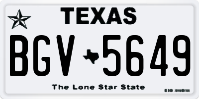 TX license plate BGV5649