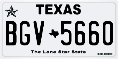 TX license plate BGV5660