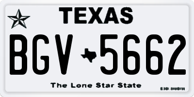 TX license plate BGV5662