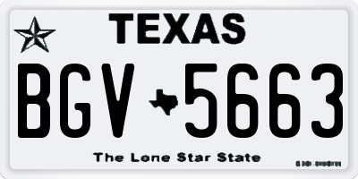TX license plate BGV5663