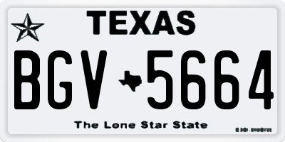TX license plate BGV5664