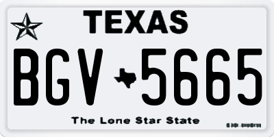 TX license plate BGV5665
