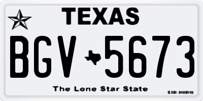 TX license plate BGV5673