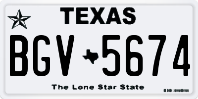 TX license plate BGV5674