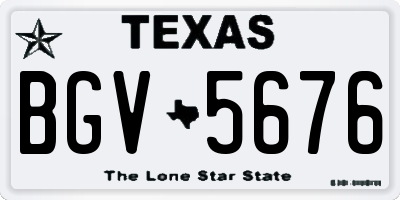TX license plate BGV5676