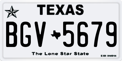 TX license plate BGV5679