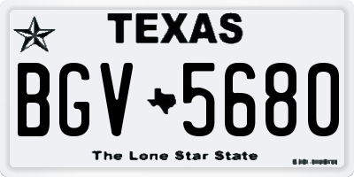 TX license plate BGV5680