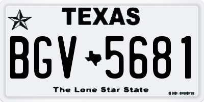 TX license plate BGV5681