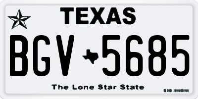 TX license plate BGV5685