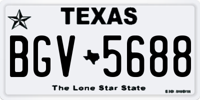 TX license plate BGV5688