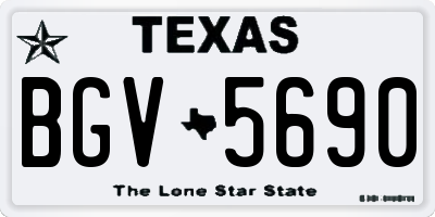 TX license plate BGV5690