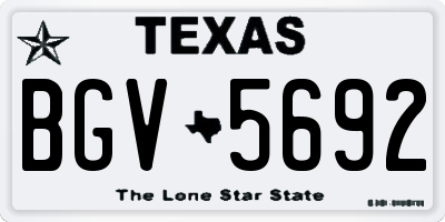 TX license plate BGV5692