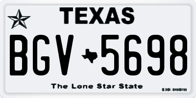 TX license plate BGV5698