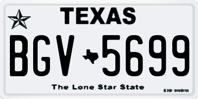TX license plate BGV5699