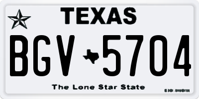 TX license plate BGV5704