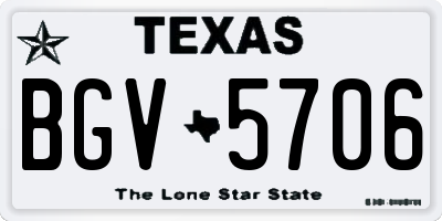 TX license plate BGV5706