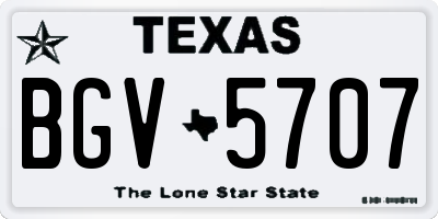 TX license plate BGV5707