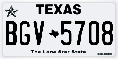 TX license plate BGV5708