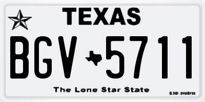 TX license plate BGV5711