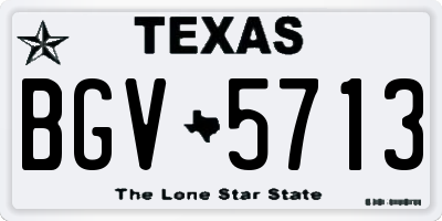 TX license plate BGV5713